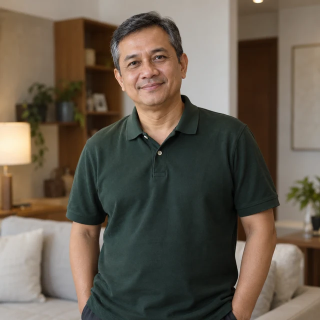 Potret AI fiktif untuk contoh profil customer