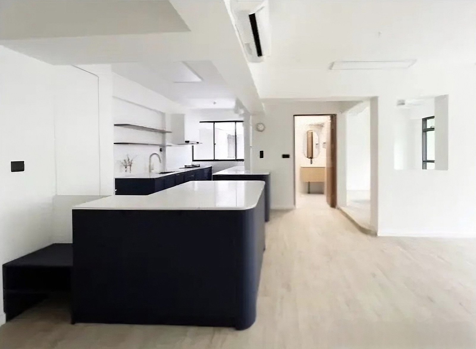 After — Ruang utama & kitchen island Kemang Village